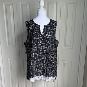 Fever Black and White Dotted Blouse